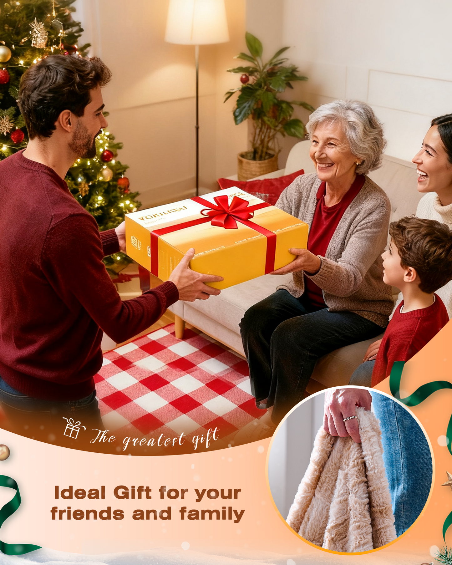 Electric Blanket King Size, 90"x100", Faux Fur (Tan)