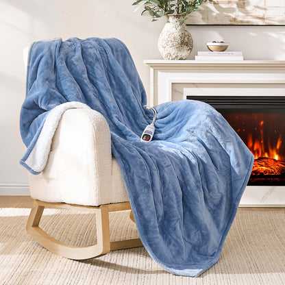 Electric Heated Throw 50x60in, with Buttons (Grey/Red/Blue)