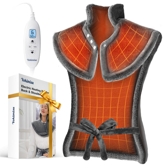 Heating Pad for Neck and Shoulders and Back, Weighted Pad (Grey/Teal)