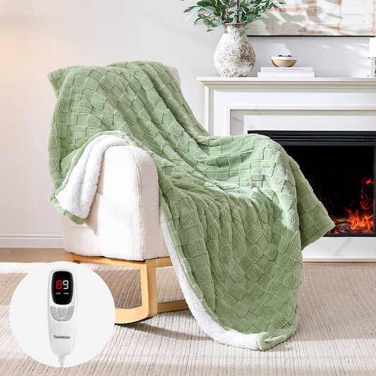 Electric Heated Throw 50x60in, with Buttons (Green/Pageant Blue)