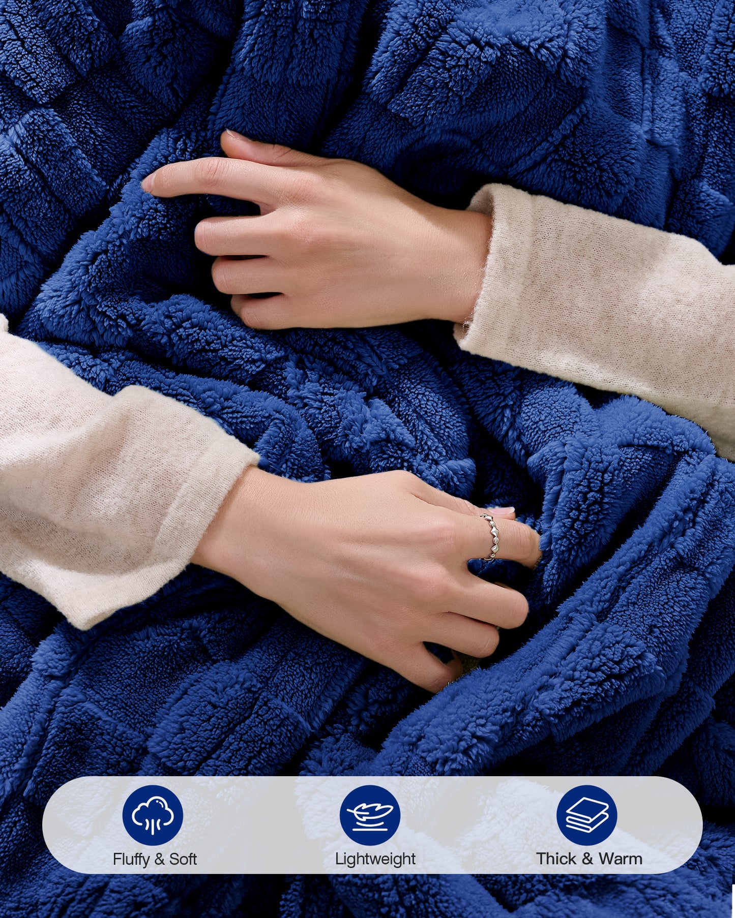 Electric Heated Throw 50x60in, with Buttons (Green/Pageant Blue)