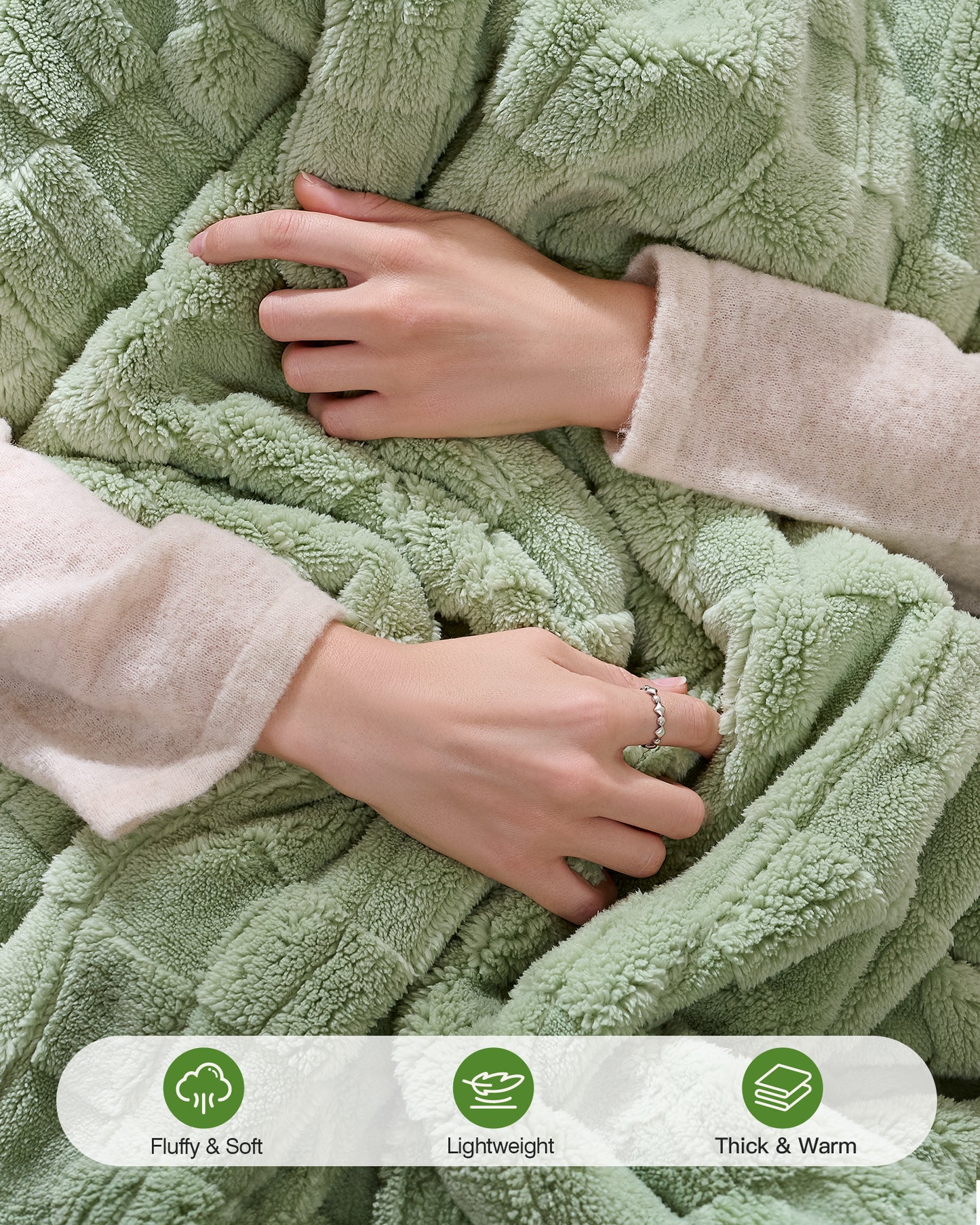 Electric Heated Throw 50x60in, with Buttons (Green/Pageant Blue)