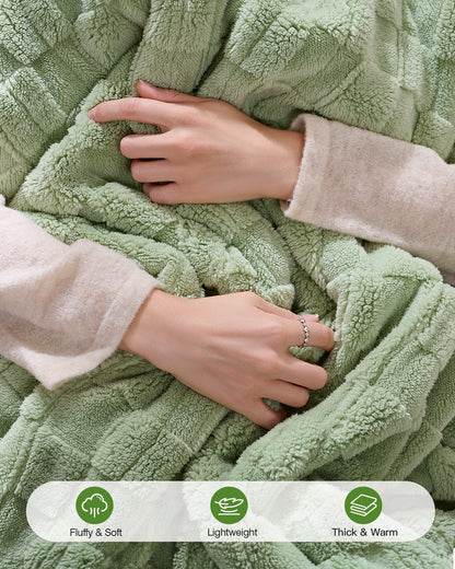 Electric Heated Throw 50x60in, with Buttons (Green/Pageant Blue)