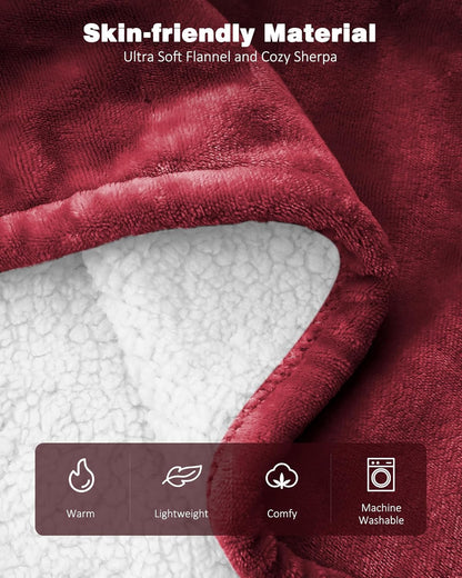 Electric Heated Throw 50x60in, with Buttons (Grey/Red/Blue)