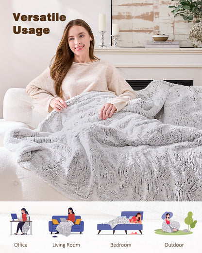 Electric Blanket Twin Size, 62”x84“ Faux Fur (Brushed Brown)