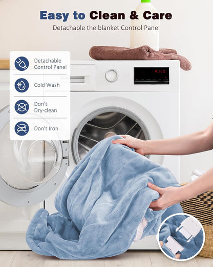 Electric Heated Throw 50x60in, with Buttons (Grey/Red/Blue)