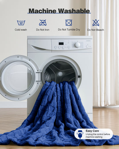 Electric Heated Throw 50x60in, with Buttons (Green/Pageant Blue)