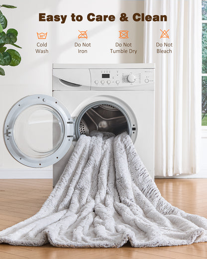 Electric Blanket Twin Size, 62”x84“ Faux Fur (Brushed Brown)