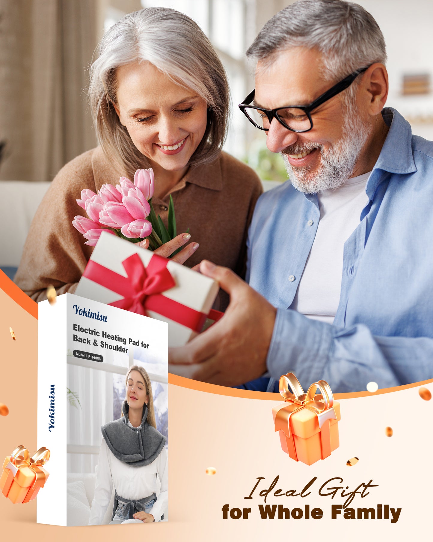 Heating Pad for Neck and Shoulders and Back, Weighted Pad (Grey/Teal)